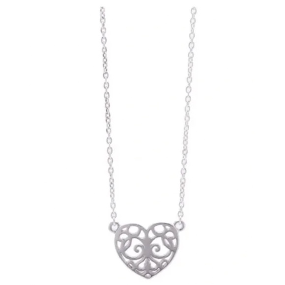 Tiffany & Co. Mini Enchant Filigree Heart Necklace Sterling Silver 16" - Picture 2 of 9